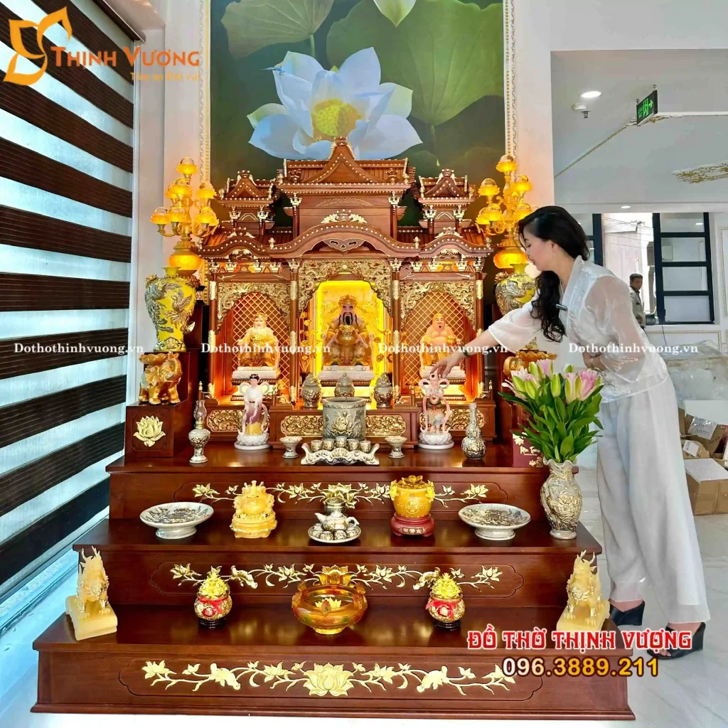 Setup Tại Hồ Chí Minh Bộ Ban Thần Tài 3 Gian Sứ Rạn Nổi Vẽ Vàng