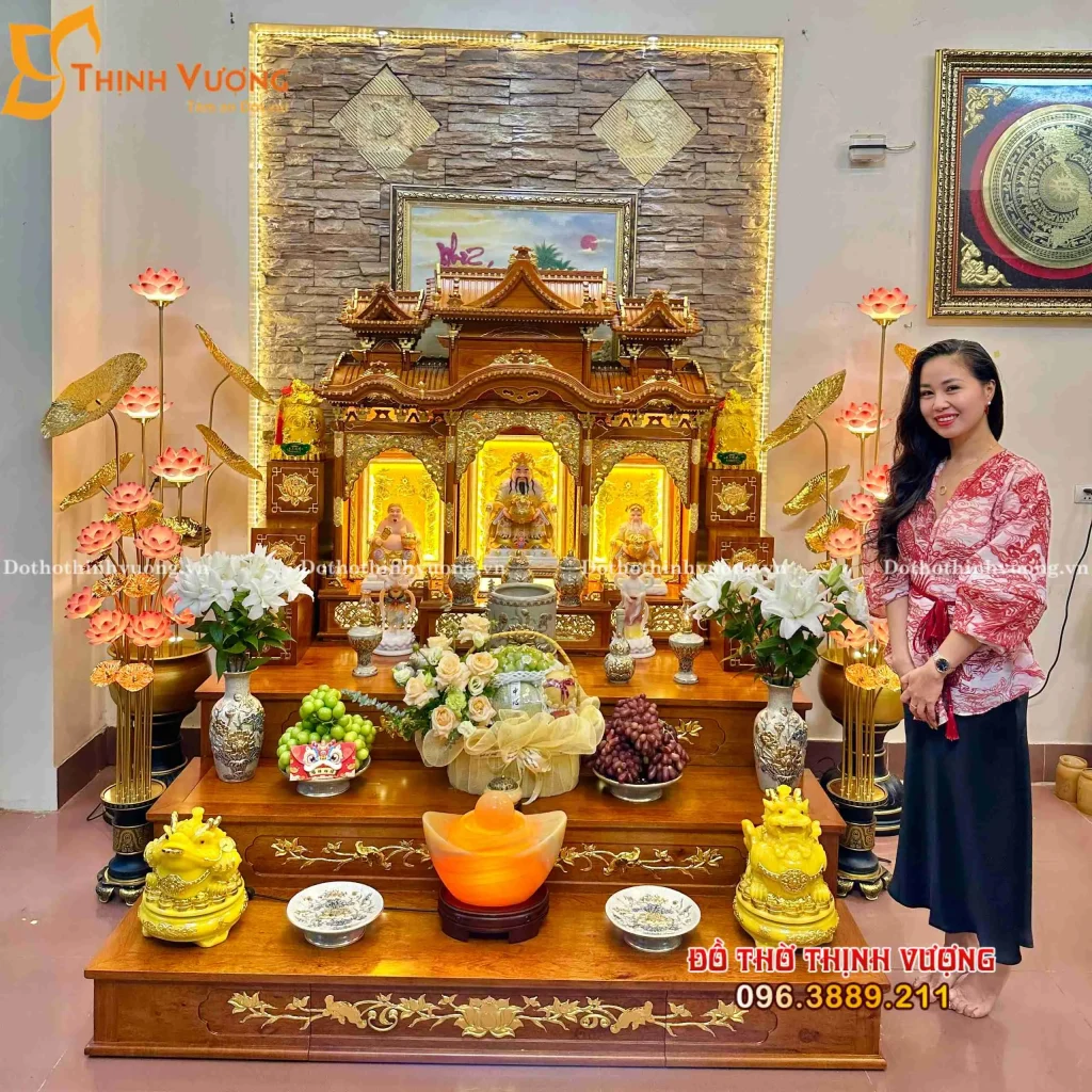 Setup Tại Phú Thọ Siêu Phẩm Ban Thần Tài 3 Gian Gỗ Hương